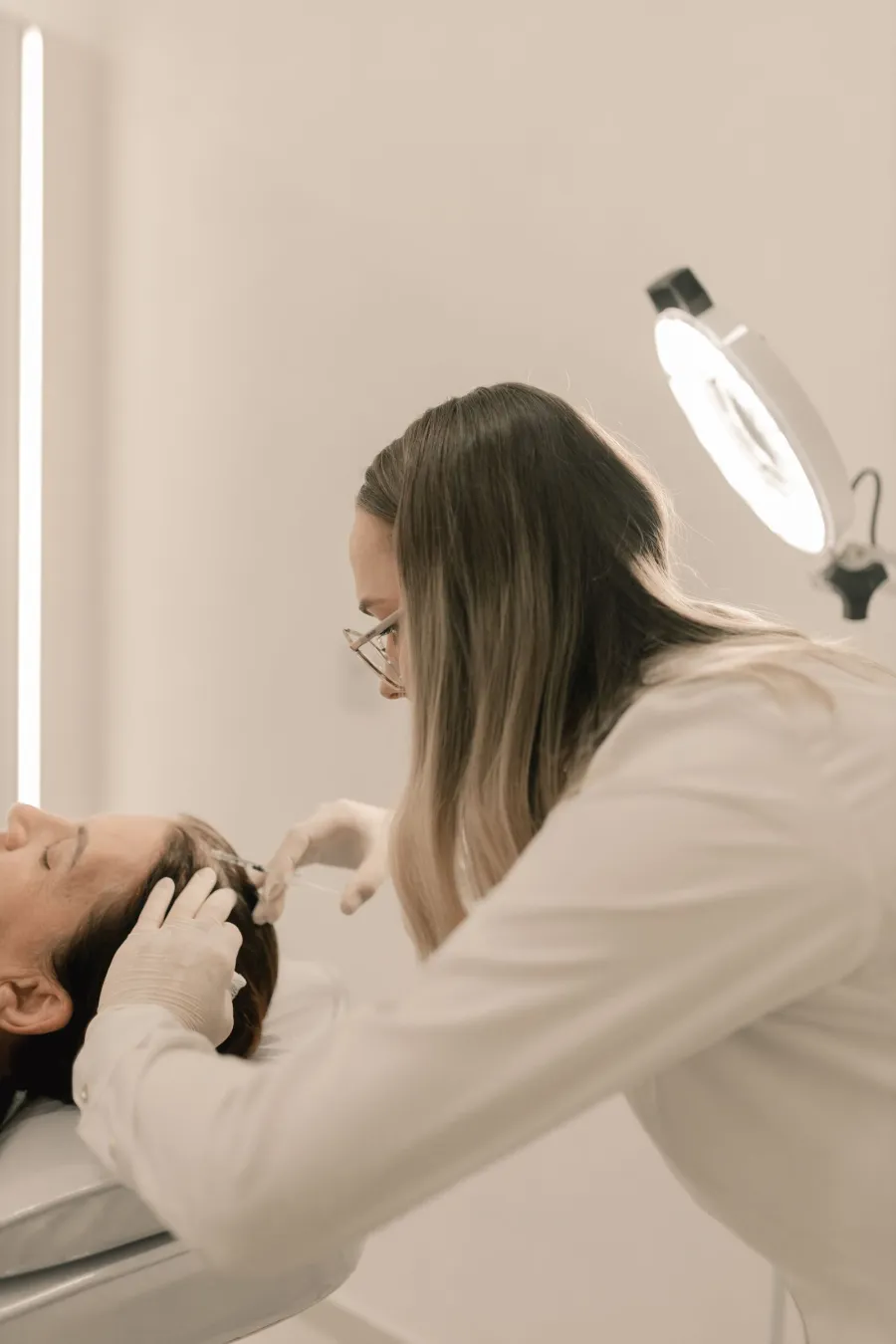 Dermatology clinic treatment room with specialized equipment