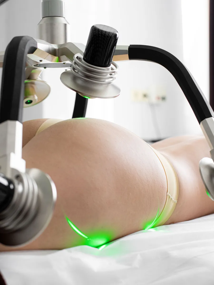 Non-invasive body contouring treatment at a clinic, illustrative image