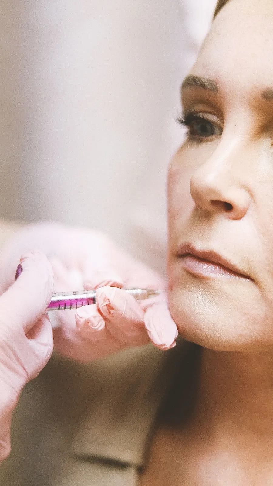 Professional dermal filler injection treatment, illustrative image