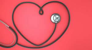 a graphic of a stethoscope making a heart