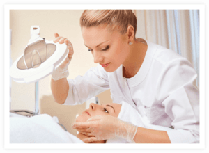 woman getting aesthetic service