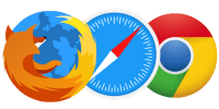 Firefox, Safari and Chrome