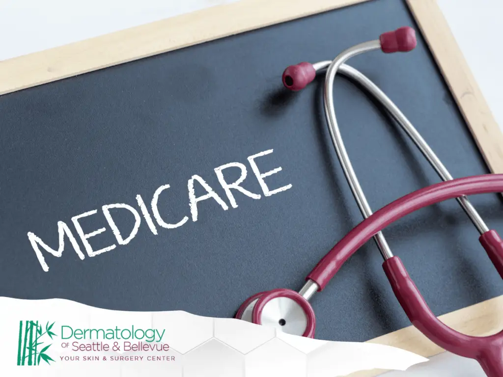 Chalkboard displaying the word 'Medicare' with a red stethoscope placed beside it, symbolizing healthcare coverage.