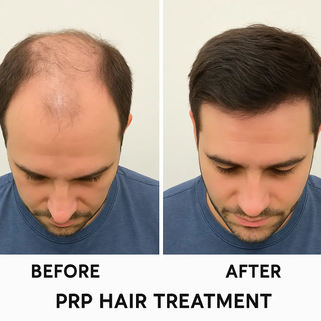 Before and After PRP Hair Treatment