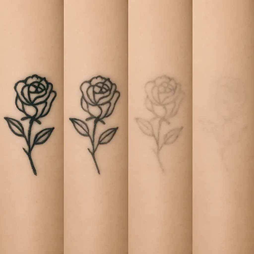 Tattoo fading over multiple sessions